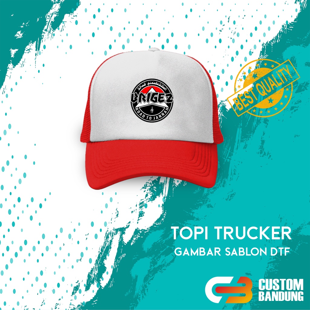 Topi Trucker BRIGEZ 6 Topi Jaring GBR Pria Wanita Bisa COD Original High Quality