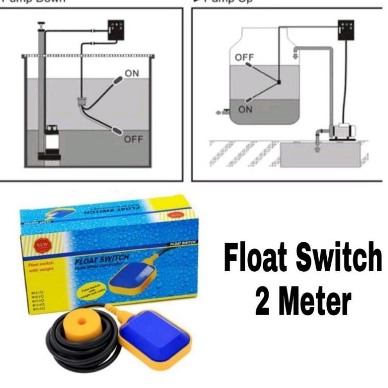 [KODE PRODUK MW0JK7149] Otomatis Pompa Celup Float Switch 2 meter cabel Spare Part Pompa Air floatin