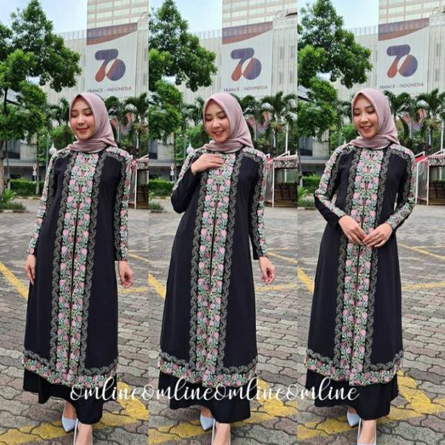 GROSIR GAMIS ABAYA TURKI MURAH BORDIR WARNA