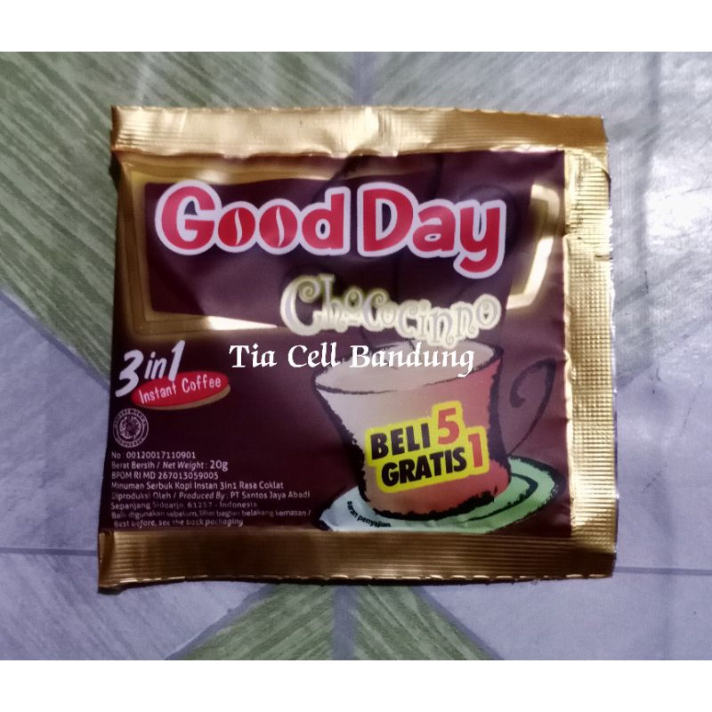 

good day mocacinno 1 pcs/ good day chococinno 1 pcs/ good day Carrebian nut 1 pcs/ good day coolin 1 pcs/vanilla latte 1 pcs/creamy latte 1 pcs
