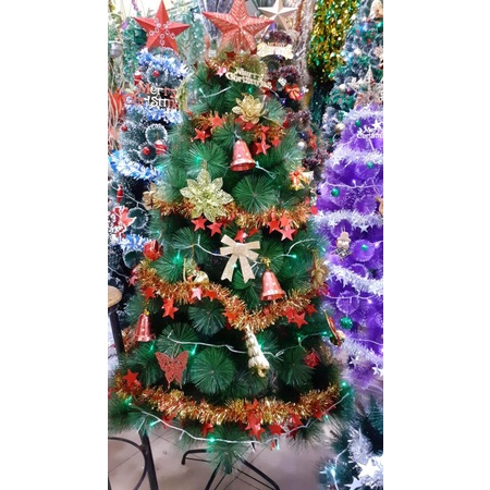 Pohon natal 1.5m komplit seperti gambar,Tidak bisa cod(NB:SLINGERNYA DIKASIH motif YG READY YA) BACA KETERANGAN
