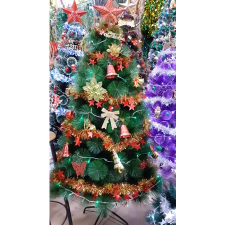 Pohon natal 1.5m komplit seperti gambar,Tidak bisa cod(NB:SLINGERNYA DIKASIH motif YG READY YA) BACA KETERANGAN