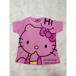  Baju  Anak  Perempuan Kaos Anak  Lengan Pendek Motif  Hello  