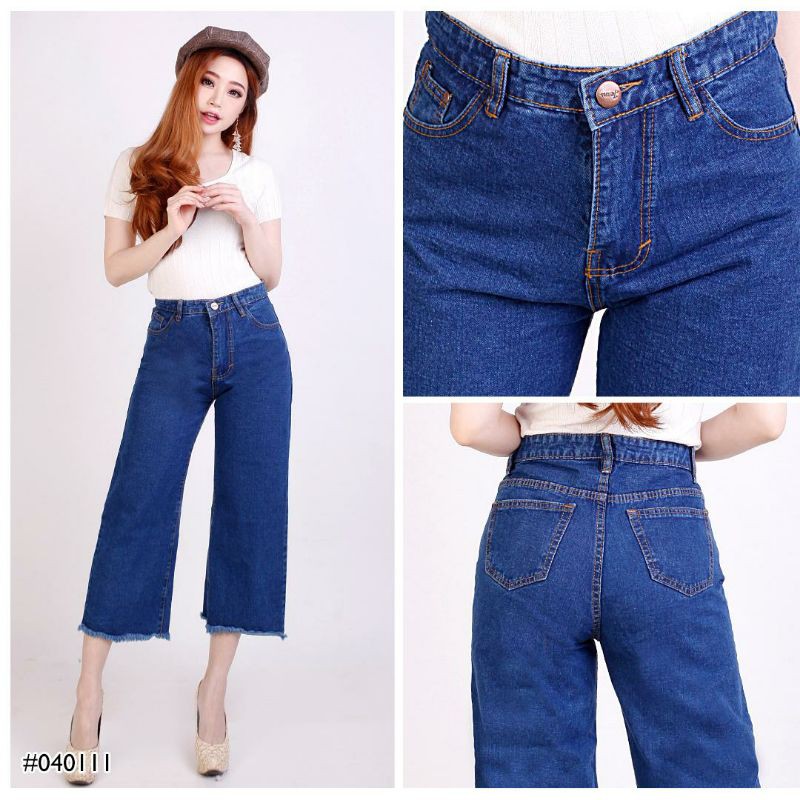 Celana Kulot Boyfriend Jeans Wanita