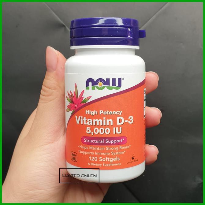 ❤BISA COD❤【BISA COD】 Vitamin D3 5000iu NOW 120 softgel D-3 5000 iu bukan gnc cgn blackmores