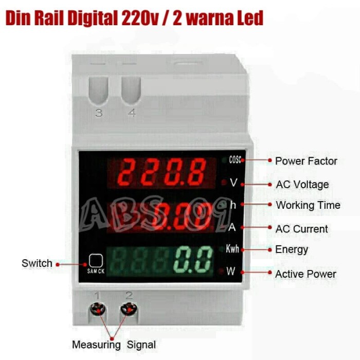 Voltmeter Digital Volt Watt Kwh Ampere Cosphi Meter Ac 220V Ac220V
