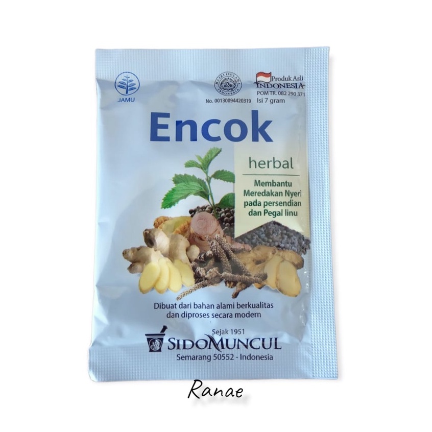 SACHET ENCOK Herbal Sidomuncul - Membantu Meredakan Nyeri Pada Persendian