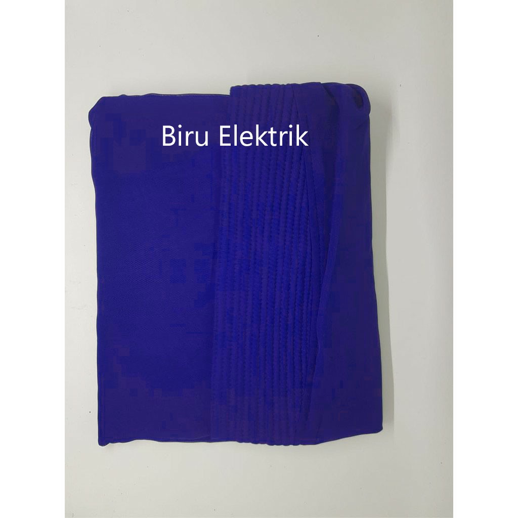 Jilbab Instan 2 Layer Jumbo Nesrin Hijab Syari Kerudung Khimar Terbaru-BIRU ELEKTRIK