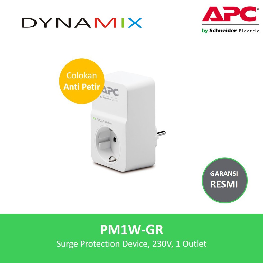 APC PM1W-GR Surge Protector Filter Listrik &amp; Anti Petir | Colokan Anti Petir | Steker 1 port