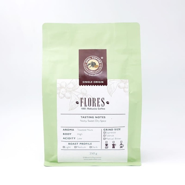 

vf0100f Opal Coffee - Flores Robusta Roasted Beans 250G Ds20X11