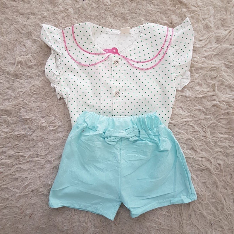 baju bayi IMPORT Dotty Collar