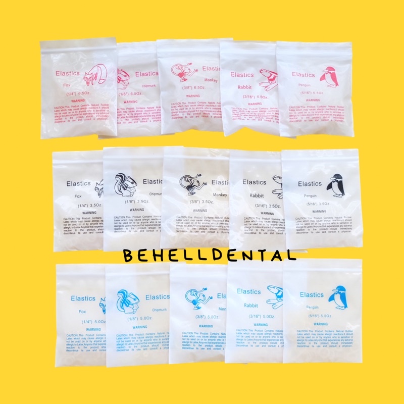 100pcs DENTAL KARET BEHEL GIGI ELASTIS / Rubber Band Elastic Untuk Perbaikan Gigi / Karet Ortho / Orthodontic Orthodontics Behelldental Kawat Gigi Ukuran 1/4 1/8 3/8 3/16 5/16 ketebalan 3.5 5 6.5 oz