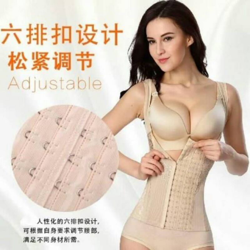 Korset Wanita Pengecil Perut Buncut Korslet Peramping Badan New Vest Sape Corset Pelangsing