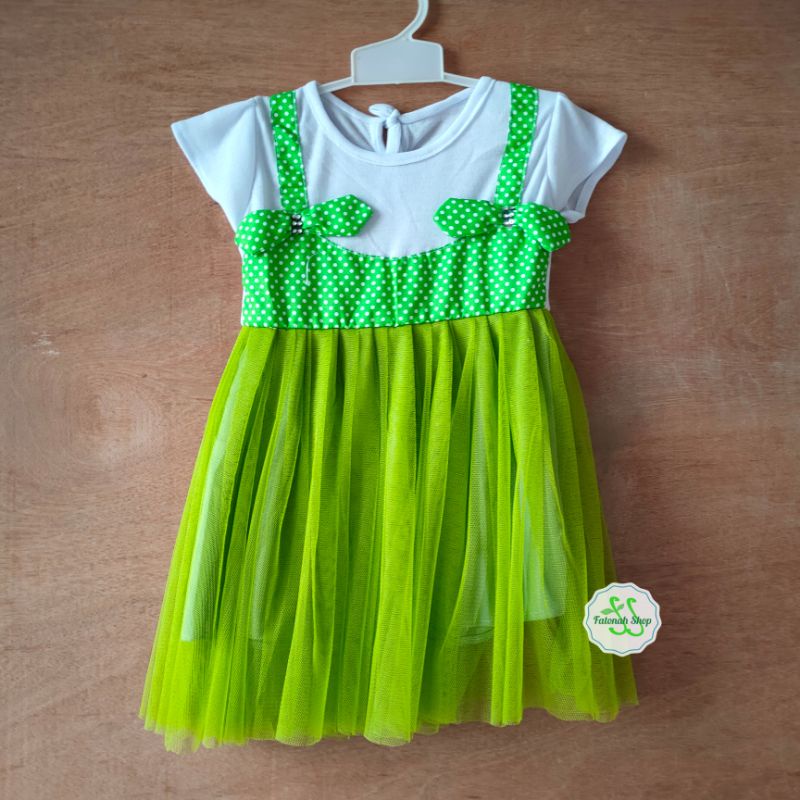 Dress anak 1 2 tahun baju anak cewek perempuan polka ( dress syantik polka )