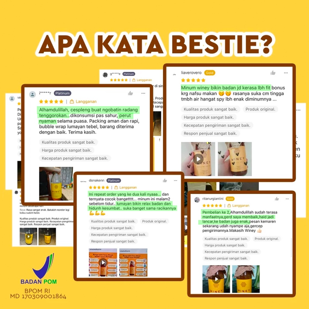 WNY | UNTUK KESEHATAN ANDA | Winey Healthy Drink | BPOM | HALAL | JADI SEHAT | BERGARANSI