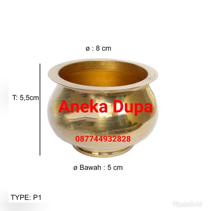 Tempat Bakar Dupa - Hiolo P1 Tempat Tatakan Tancapan Dupa Hio Lo Kuningan Asli Berkualitas