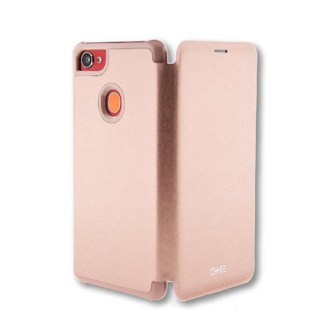 PROMO..!! OASE LEATHER CASE OPPO SMARTPHONE F7 FLIP CASE - ROSE GOLD *