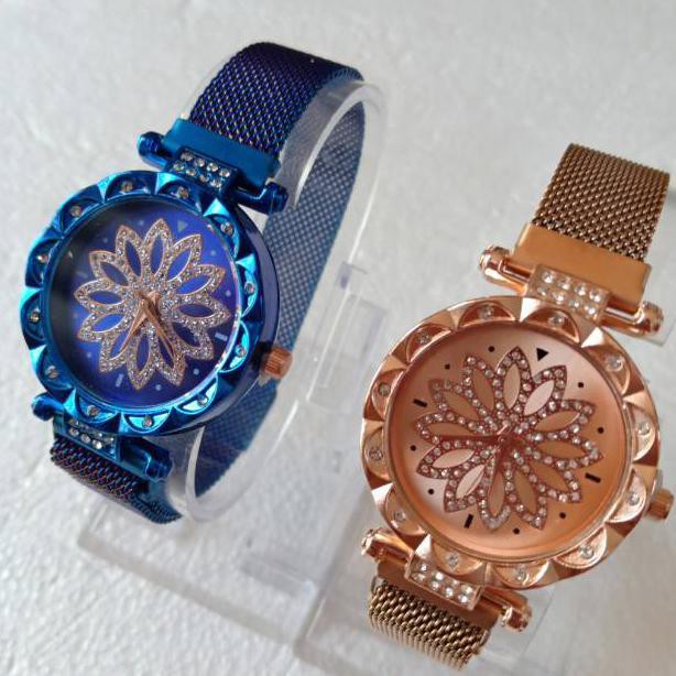 Jam Tangan wanita magnet permata bunga chanel