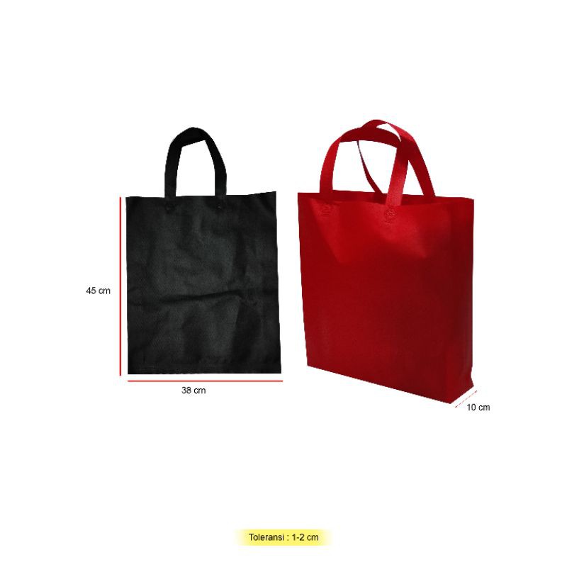 

Tas spunbond besar jumbo 38x45+8 model pegangan tali tas belanja kain sponbon furing goody bag