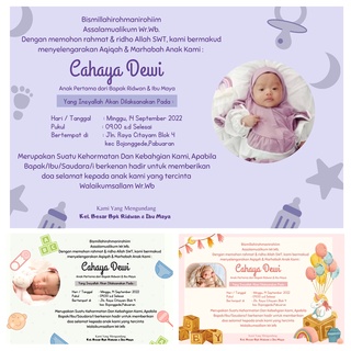 Jual 15pcs Undangan Aqiqah dan Syukuran Bayi Tedak Siten Tasyakuran