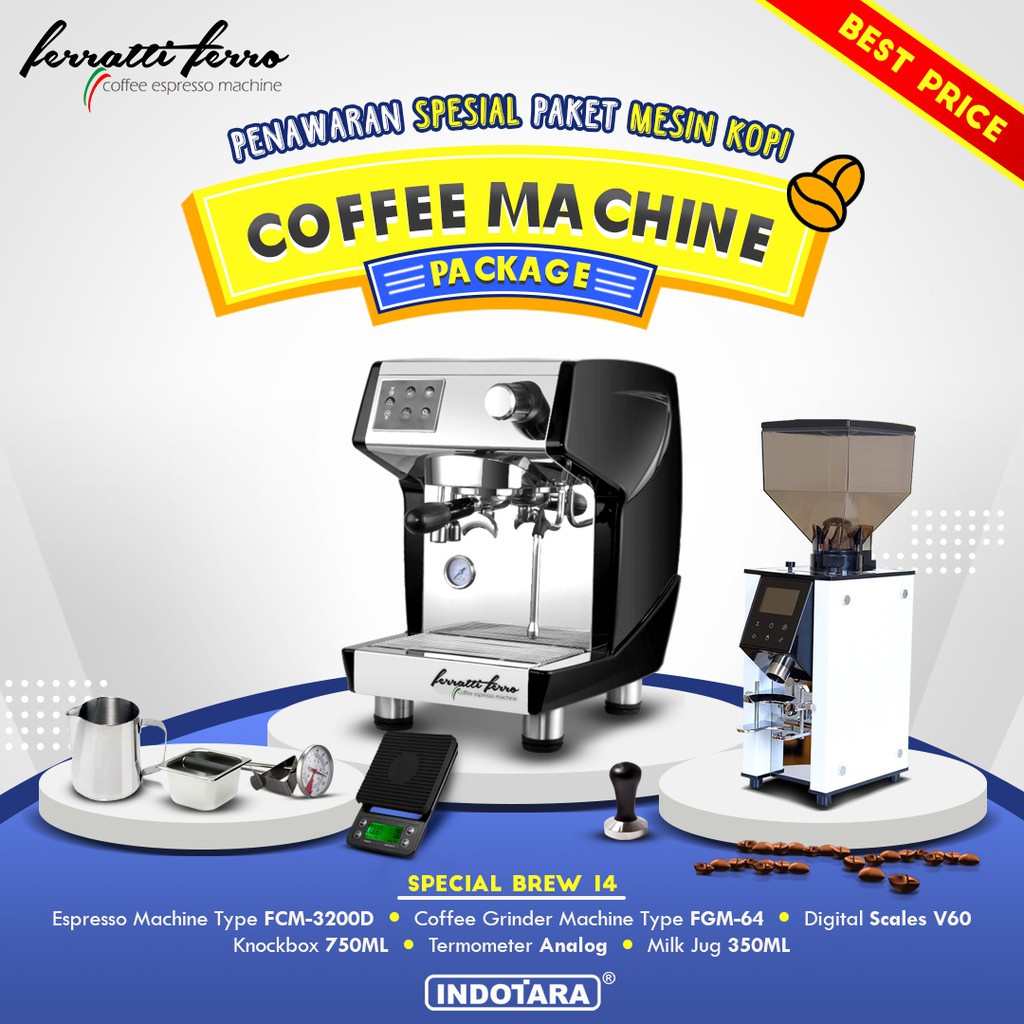 Paket mesin kopi Espresso Special Brew 14 - 15 - 16