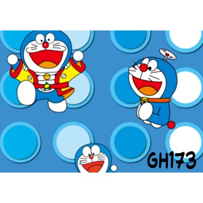 Wallpaper Stiker Dinding 3D Motif Doraemon Dan Hello Kitty Bahan PVC Mudah DiPasang - WORLDDEKOR