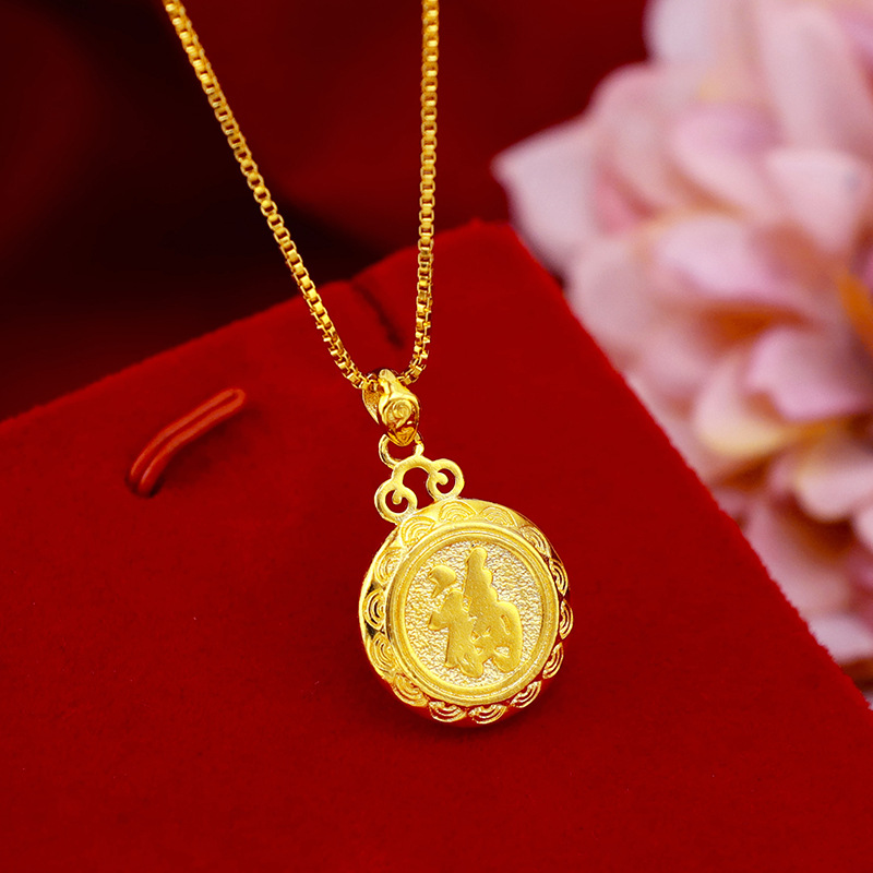 Kalung Emas Asli Kadar 375 Dengan Liontin Tulisan Blessing Untuk Wanita