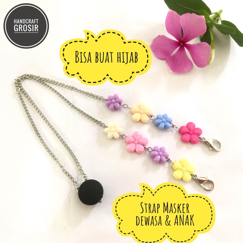 new cod STRAP MASKER RANTAI BUNGA KECIL 4 STOPPER KOKOT UDANG/strap masker hijab/strap mask/strap ma