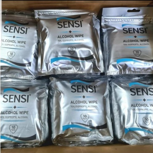 Sensi Alcohol Wipes 70% Isopropyl Alcohol / Tisu Basah Alkohol isi 10