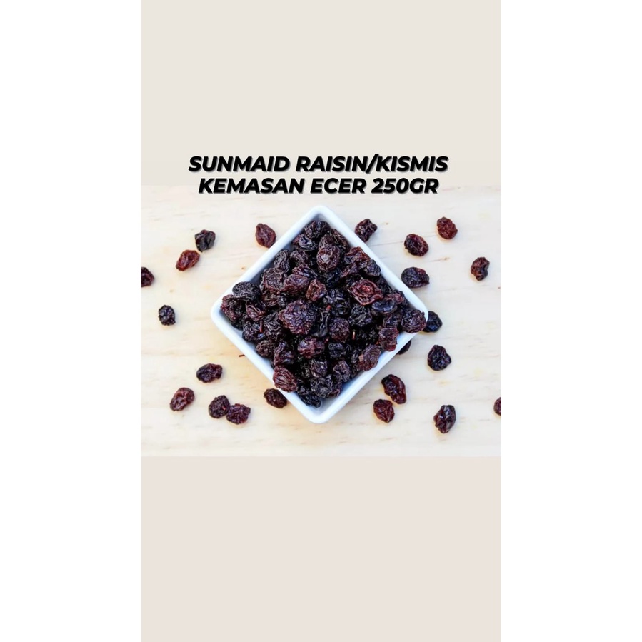 

SUNMAID RAISIN/KISMIS DARK 250GR, CAMPURAN MAKANAN/MINUMAN/ICE