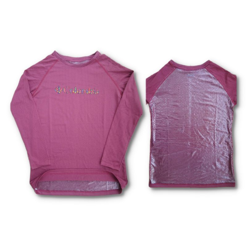Baselayer Omni Heat Wanita Columbia | Manset Olahraga Cewek | Kaos Outdoor Thermal Foil Full Magenta