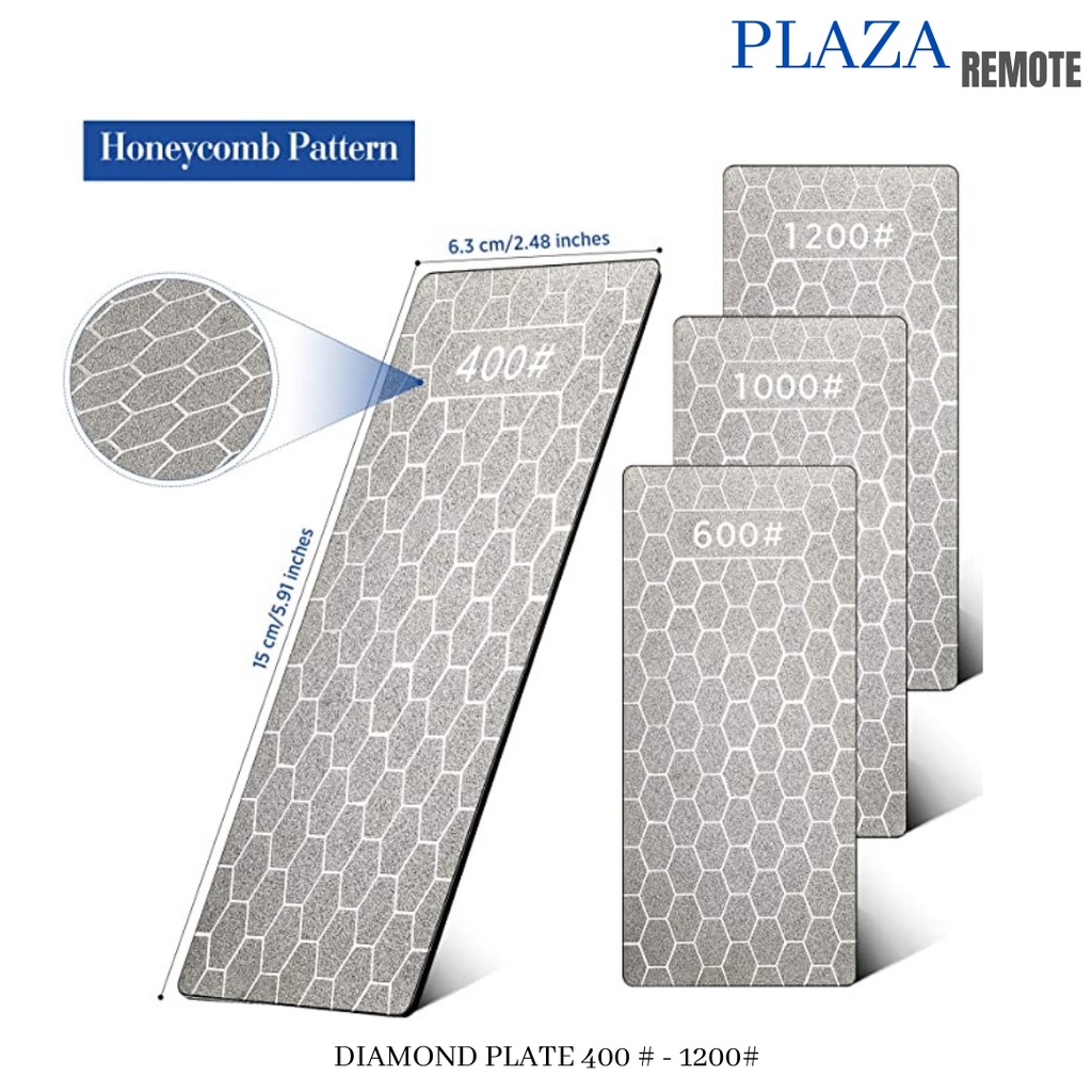 DIAMOND SHARPENING PLATE GRIT 400 - 1200# ASAH PISAU PLAT INTAN BATU BERLIAN