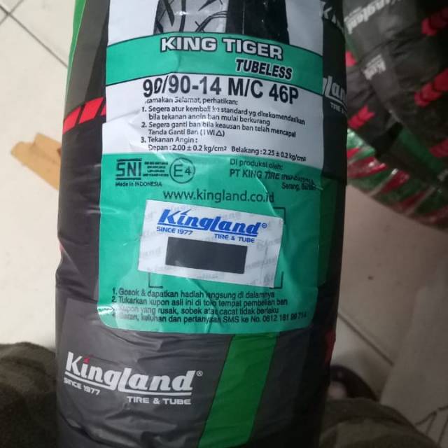 FREE PENTIL TUBELES. BAN LUAR TUBLESS KINGLAND BELAKANG VARIO, BEAT, SPACY UK. 90/90-14