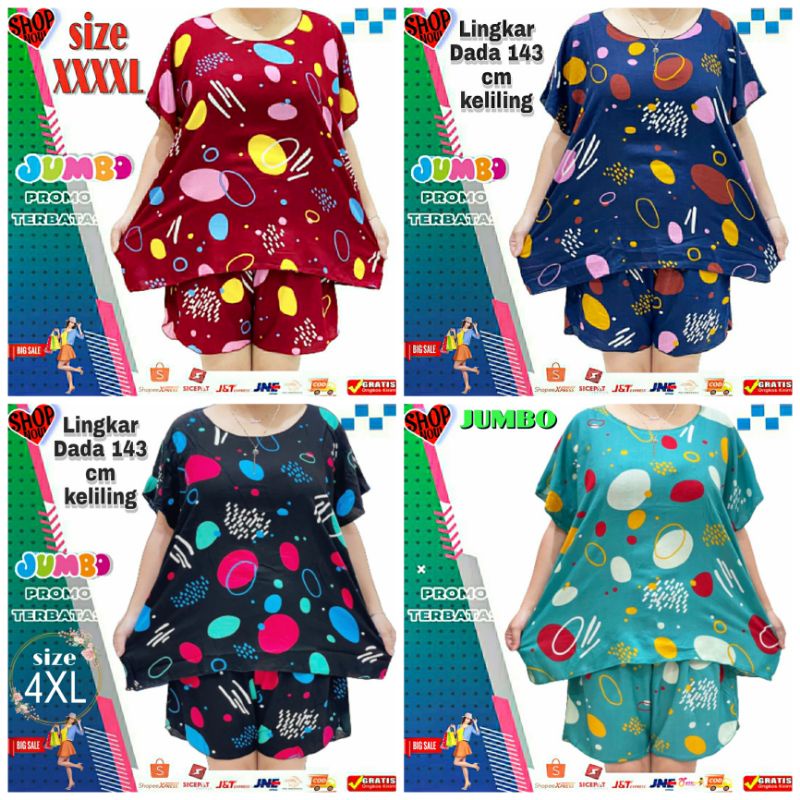 setelan baju celana wanita size jumbo setelan jumbo wanita setelan baju tidur jumbo one set rayon jumbo setelan baby doll jumbo bahan rayon premium halus lembut dan adem