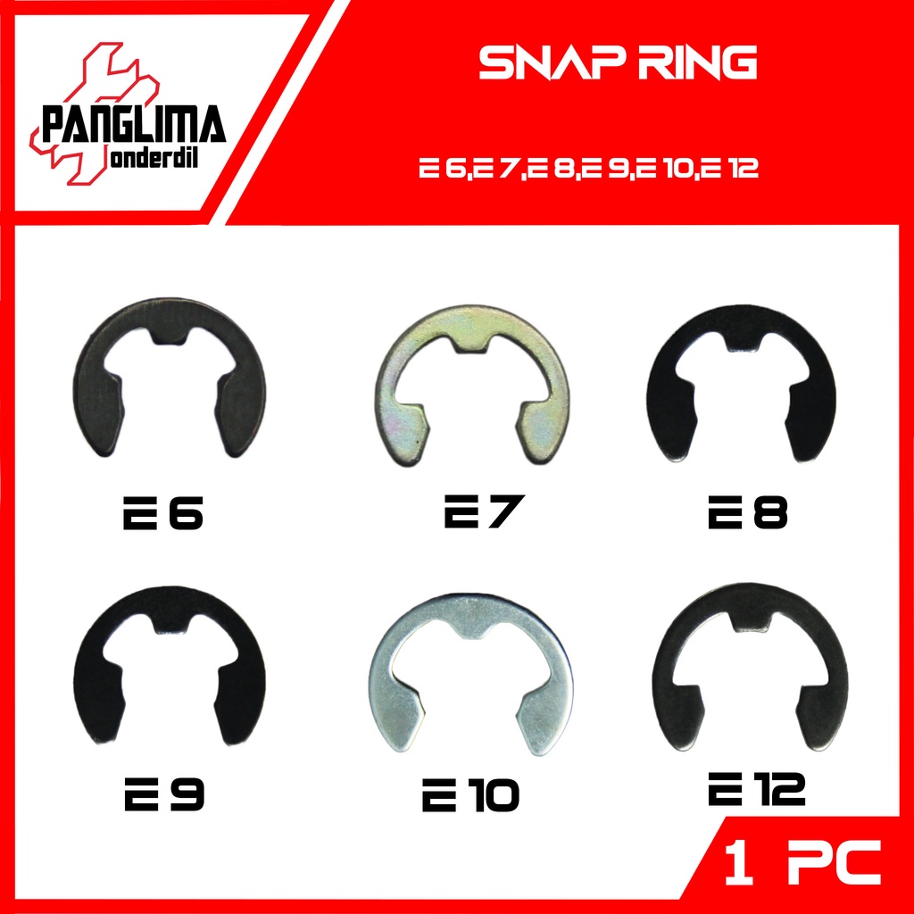 Snap Ring E6-E7-E8-E9-E10-E12 E-6-7-8-9-10-12 Circlip-Ring-Clip-Klip-Pengunci-Retaining