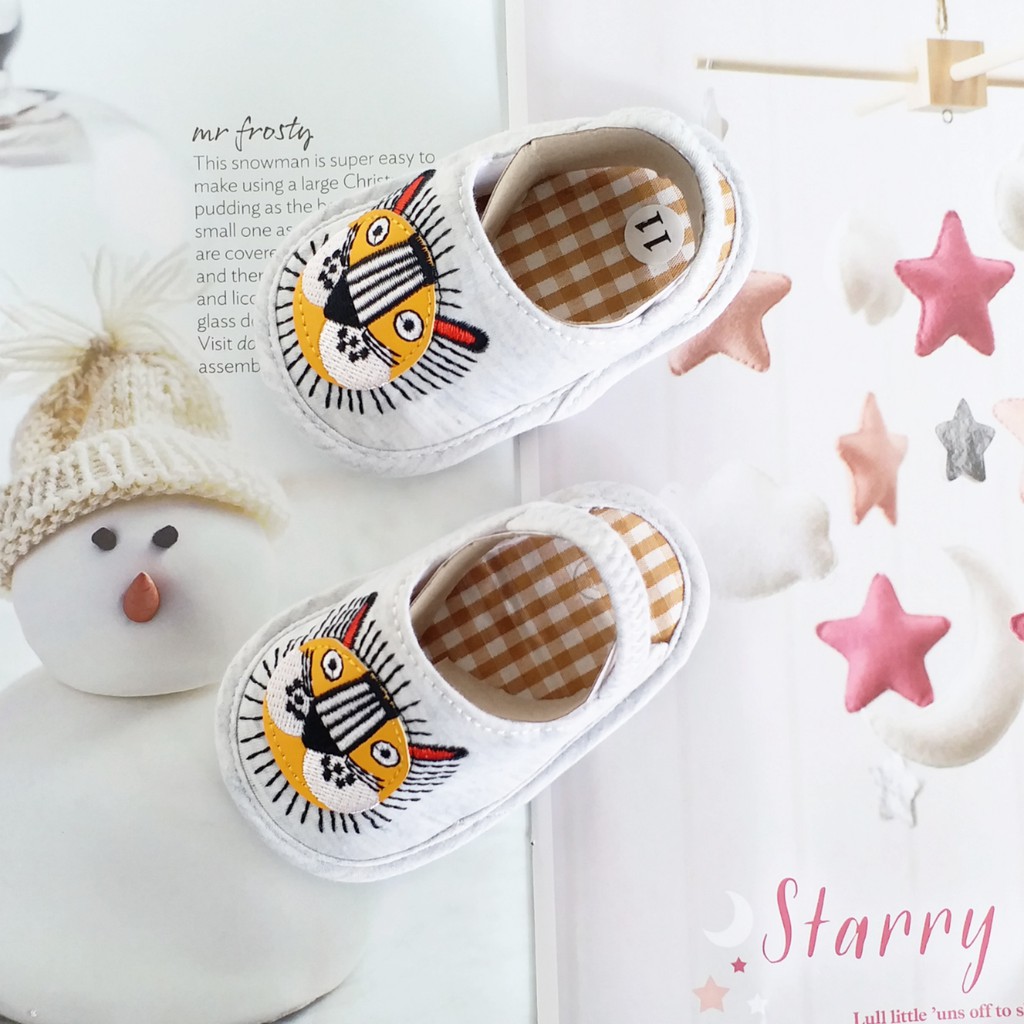 HappyOliver CHOON-HEE SANDAL Prewalker Bayi Bahan Katun Prewalker Shoes bayi laki perempuan newborn 3-18 bln