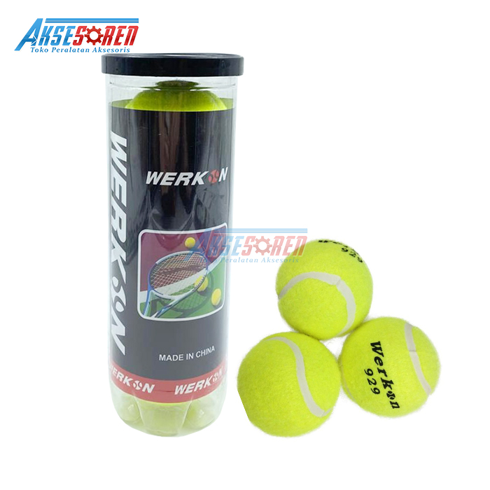 Bola Tenis Lapangan Werkon [3 pcs] / Bola Tennis Baseball / Bola Kasti Asli Ori / Bola Kasti Murah