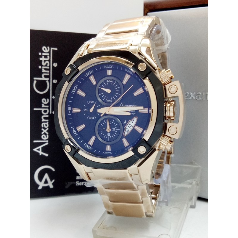 Jam Tangan Pria Alexandre Christie AC 6225 MC BZBL Original Stainless