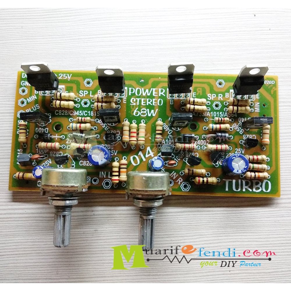 KIT Power Amplifier Stereo 68Watt Final TIP31 dan TIP32 Tegangan CT 014