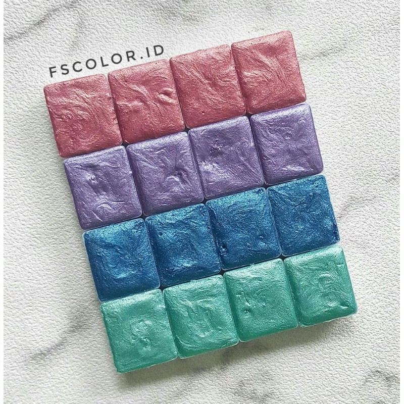 

Mermaidlife Individual Pan - Handmade Metallic Watercolor by FS Color