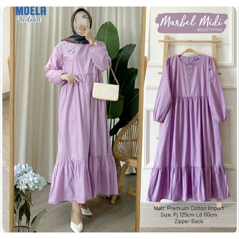 Mola Midi Dress Sabrina Tunik Jumbo Katun Rayon Premium