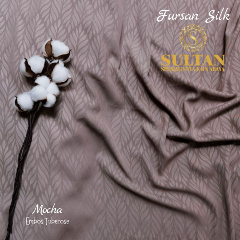 50CM EMBOS TUBEROSE FURUSIYAH SILK MOCHA KAIN ABAYA SULTAN (MEREK LAMA: FURSAN SILK)