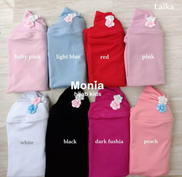 Laika Hijab by Monia Hijab Kids size S (1-2th) | jilbabanakinstant | Jilbab Bayi