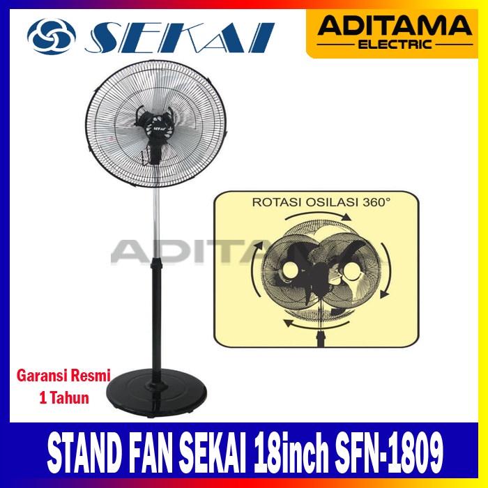 KIPAS ANGIN BERDIRI TORNADO SEKAI SFN-1809 STAND FAN SEKAI SFN-1809