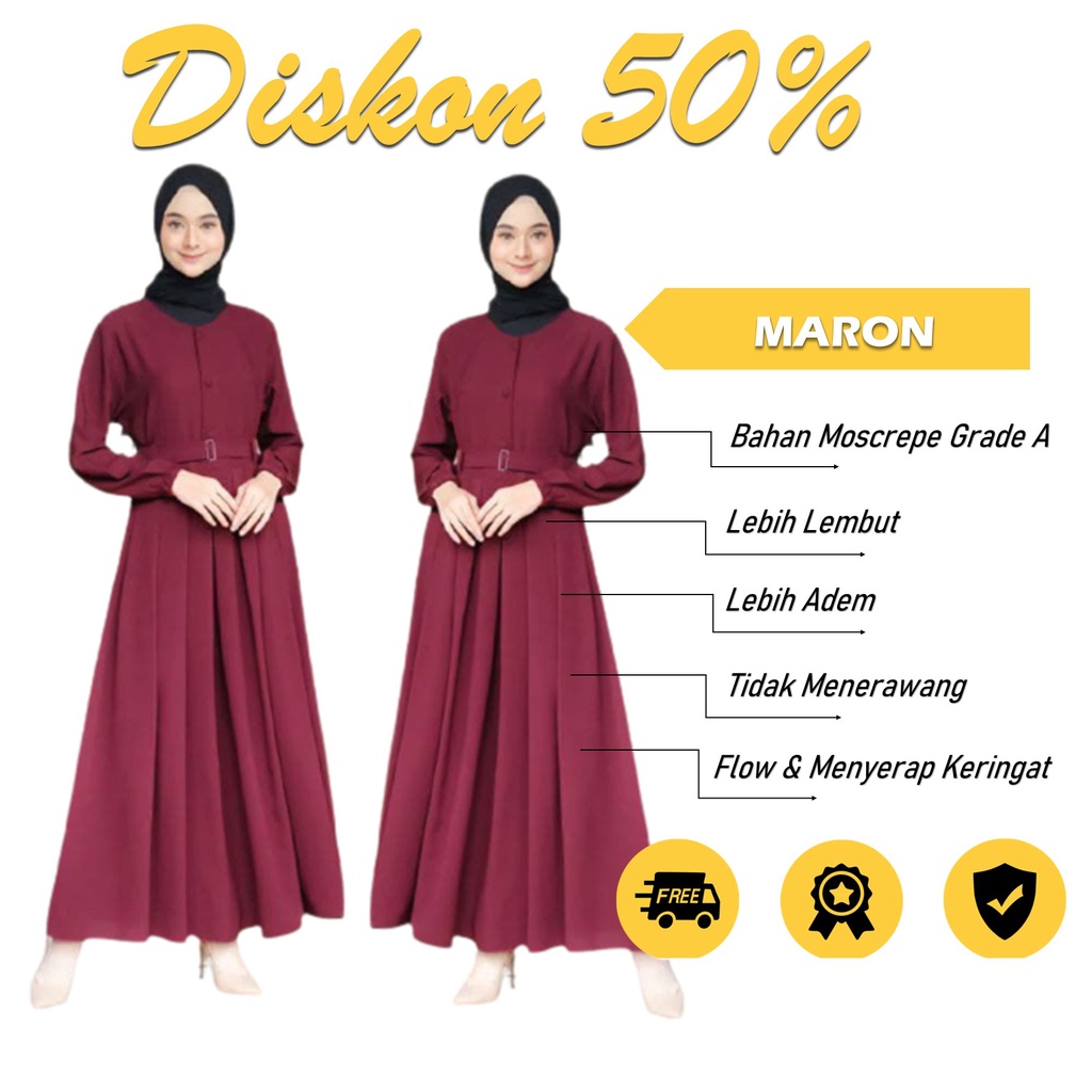 Dress Gamis Terbaru Syari Busui Polos Dewasa Daily Elegan Etnik Mewah Formal Terbaru Premium Murah V