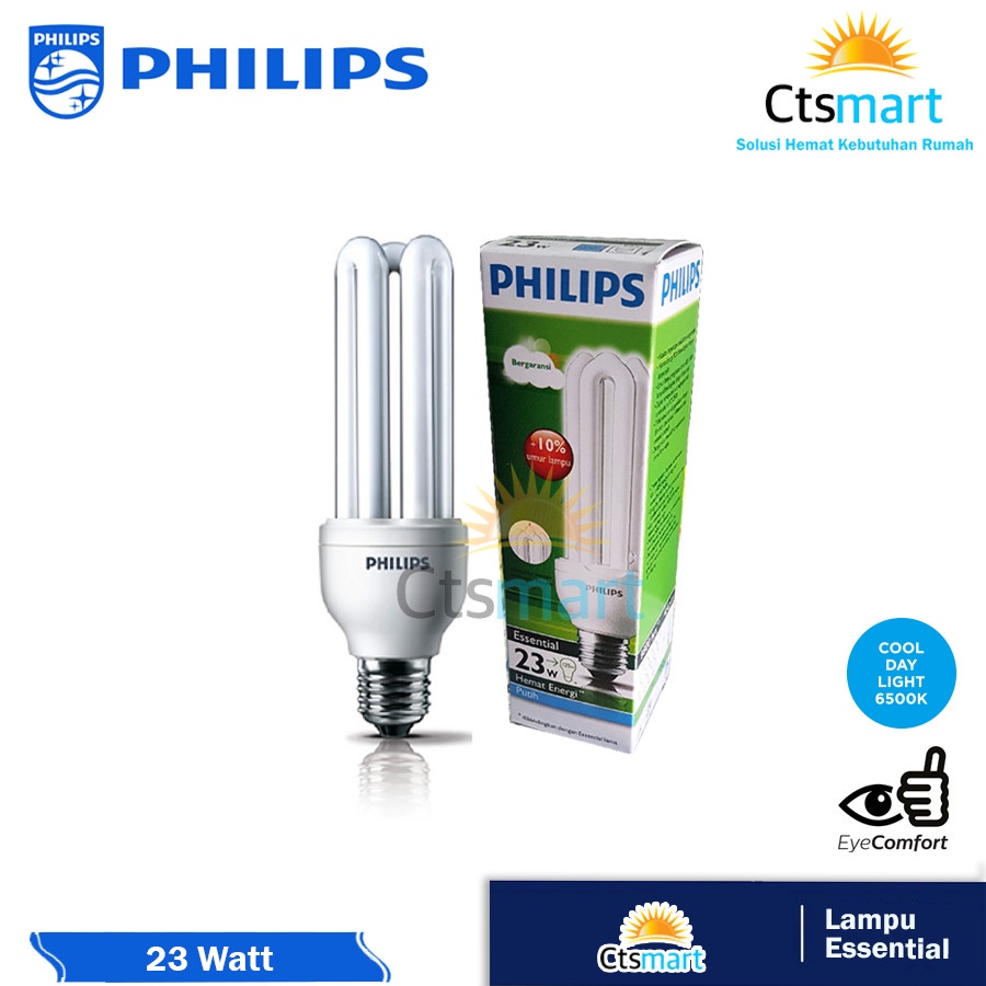 Lampu Philips Essential 23W 23 W 23 Watt 23Watt Putih