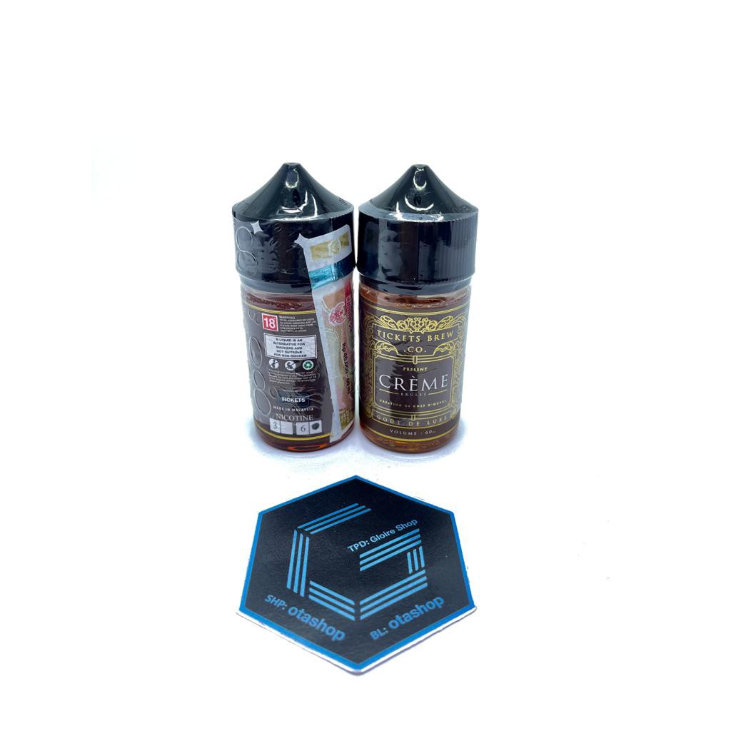 EJM Tickets Creme Brulee 60ml 3mg 6mg liquid vape pita cukai ticket ejuice murah premium usa