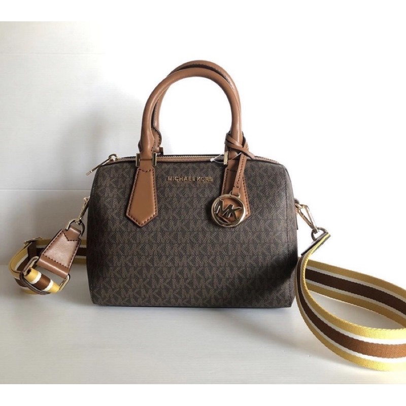 MK hayes small duffle sign brown