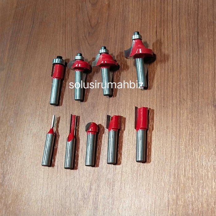 MPR MATA PROFIL SET 9PCS SESUAI GAMBAR AS 1/4 INCH ROUTER 1/4&quot; profile