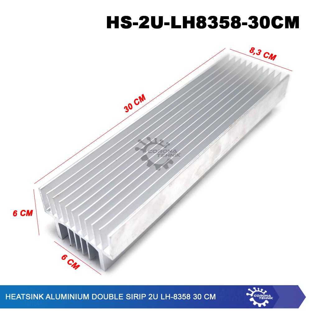 LH-8358 - Heatsink Aluminium Double Sirip 2U  30 cm